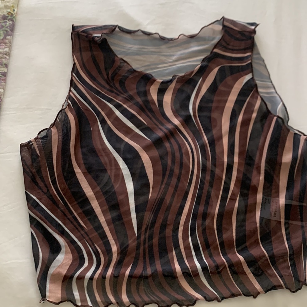 Cute shein top. Brown beige and black